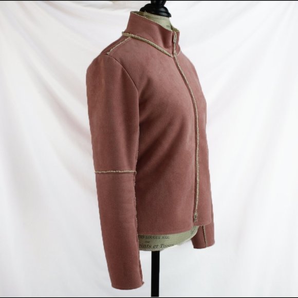 Anthropologie Pink Zippered Jacket By Velvet Long Sleeves - Picture 5 of 12